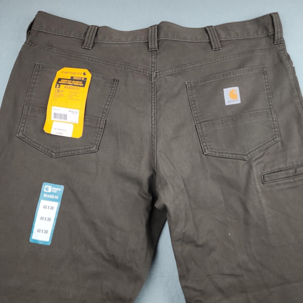 Carhartt Pants Mens 40x30 Brown Rugged Flex Canvas Relaxed Fit Stretch 5 Pocket - Picture 15 of 15